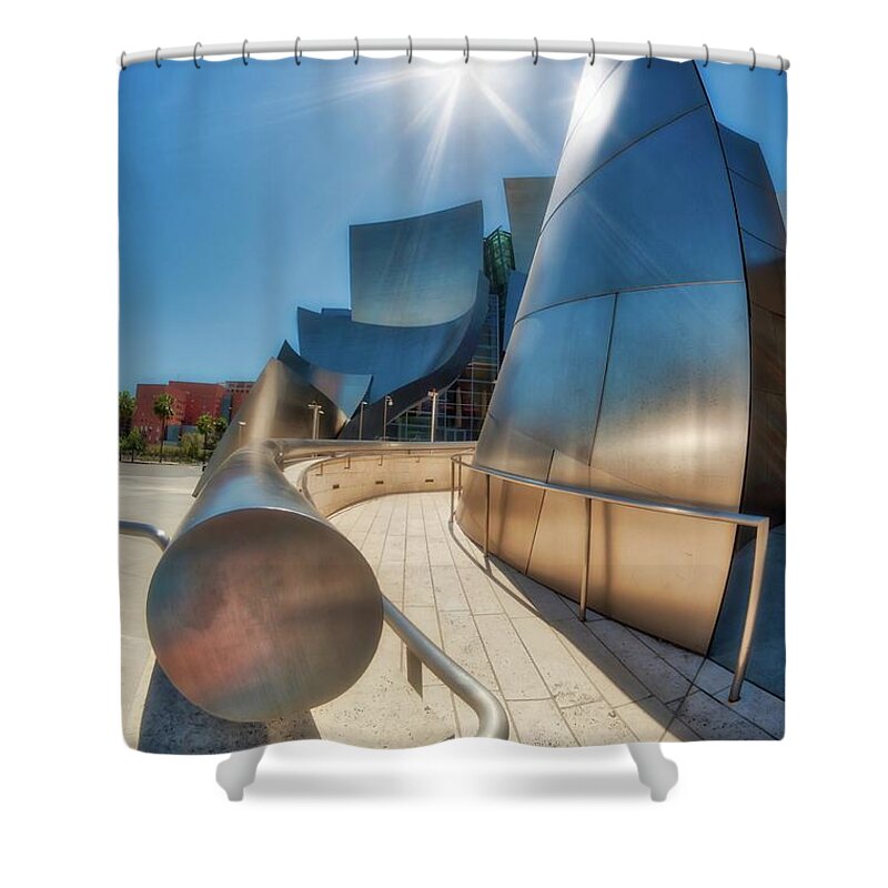 Walt Disney Shower Curtain featuring the photograph Walt Disney Concert Hall Series 1 by Mark Valentine