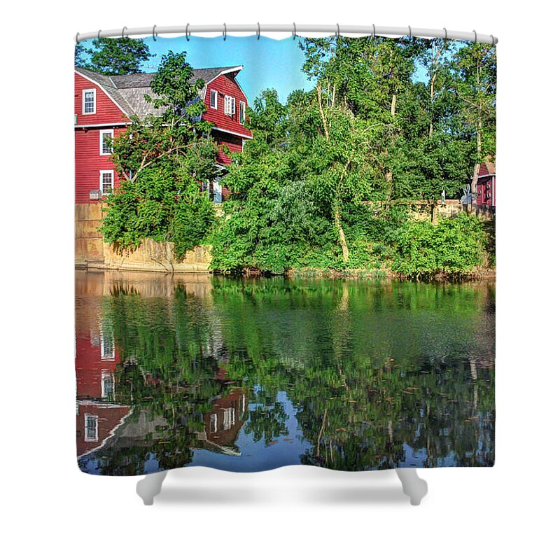 Arkansas Mill Shower Curtain featuring the photograph War Eagle Mill on the River - Northwest Arkansas by Gregory Ballos