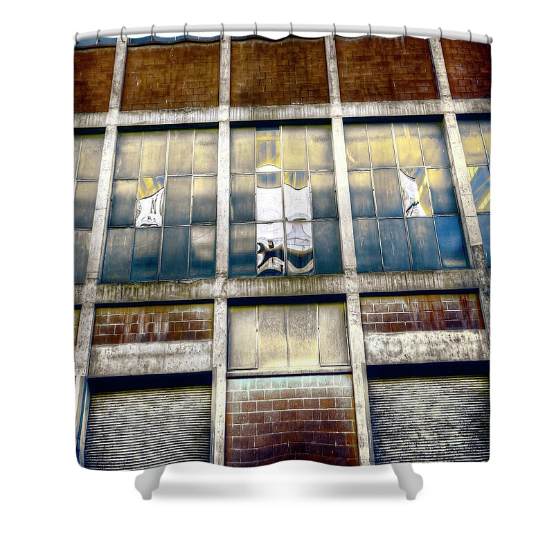 Warehouse Shower Curtain featuring the photograph Warehouse Wall by Wayne Sherriff