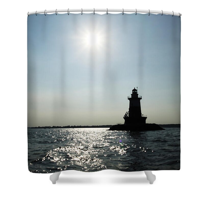 Lighthouse Shower Curtain featuring the photograph Warm Like the Evening Sun by Xine Segalas