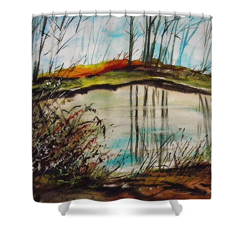 Warm March Afternoon Shower Curtain featuring the painting Warm March Afternoon by John Williams