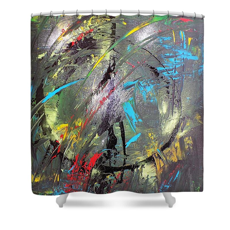 Warrior Shower Curtain featuring the painting Warrior by Garrett Shefton