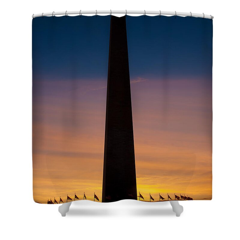 Captial Shower Curtain featuring the photograph Washington Monument at Sunset by Mark Dodd