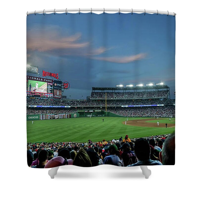 Red Sox Shower Curtain featuring the photograph Washington Nationals in Our Nations Capitol by Thomas Marchessault