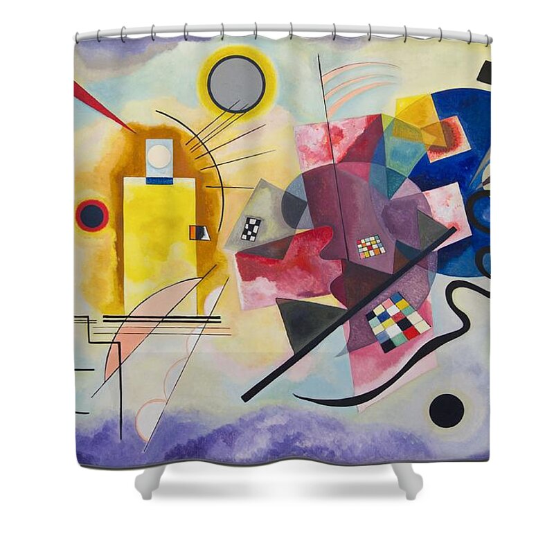 Wassily Kandinsky Shower Curtain featuring the painting Wassily Kandinsky,Jaune Rouge Bleu by Celestial Images