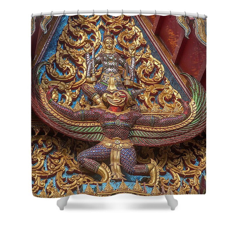 Temple Shower Curtain featuring the photograph Wat Subannimit Phra Ubosot Gable DTHCP0006 by Gerry Gantt
