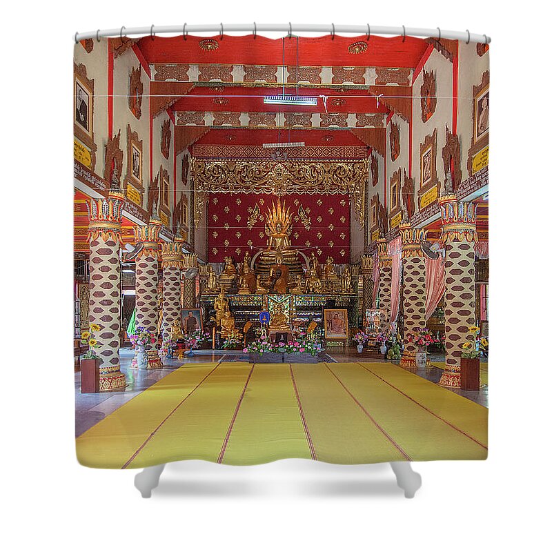 Scenic Shower Curtain featuring the photograph Wat Thung Luang Phra Wihan Interior DTHCM2104 by Gerry Gantt