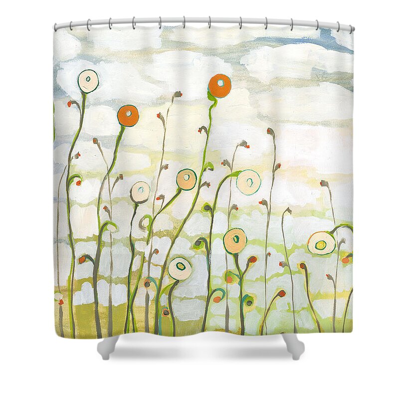 Clouds Shower Curtain featuring the painting Watching the Clouds Go By No 2 by Jennifer Lommers