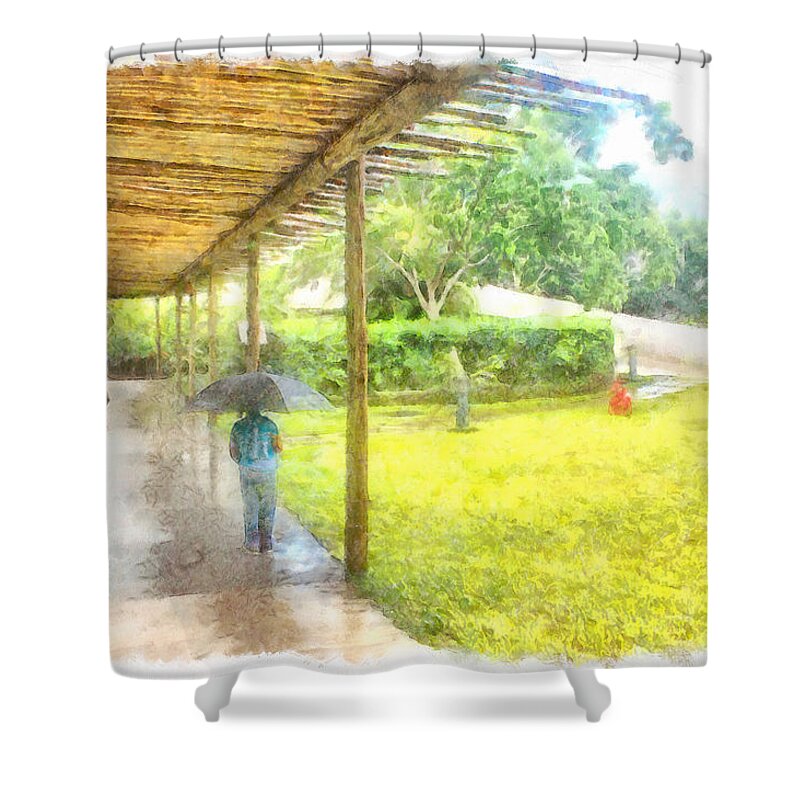 Girl Shower Curtain featuring the photograph Watching the rain by Ashish Agarwal