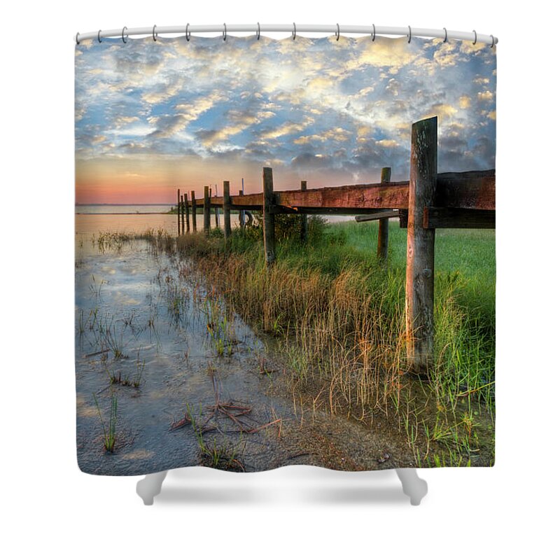 Clouds Shower Curtain featuring the photograph Watching the Sun Rise by Debra and Dave Vanderlaan