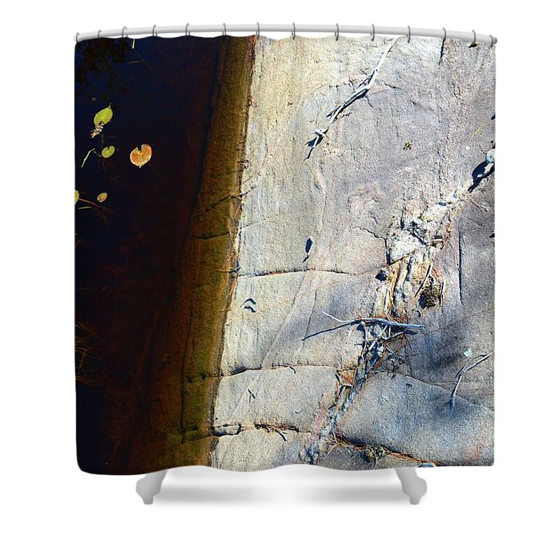  Nature Shower Curtain featuring the photograph Water And Rock by Lyle Crump