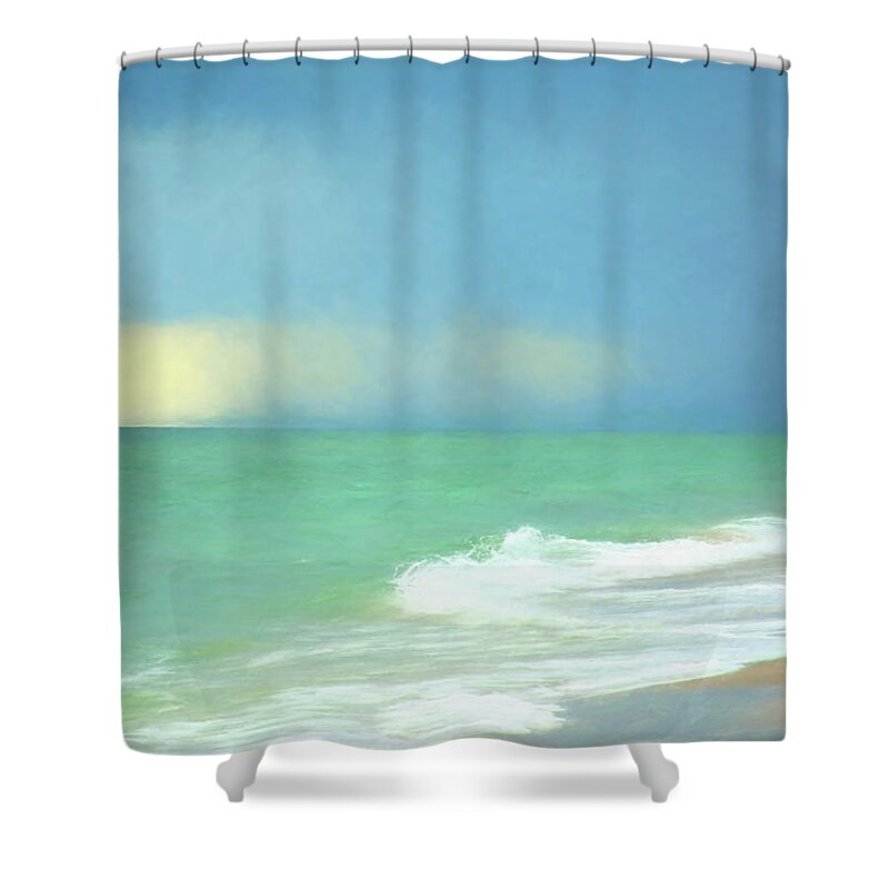 Blue Sky Shower Curtain featuring the photograph Water Color by Alison Belsan Horton