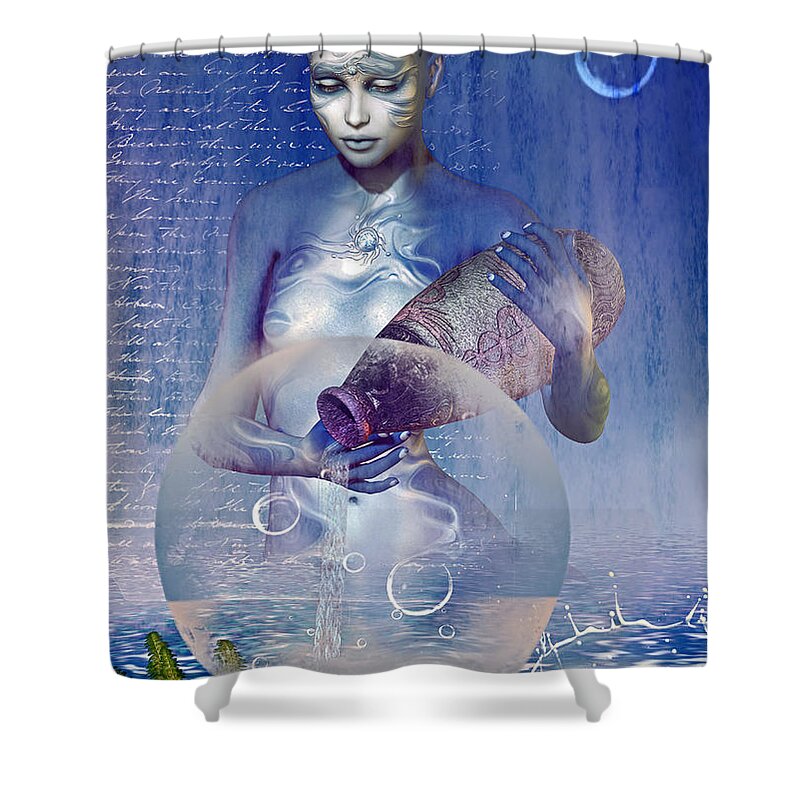 Water Shower Curtain featuring the digital art Water Elemental by Shadowlea Is