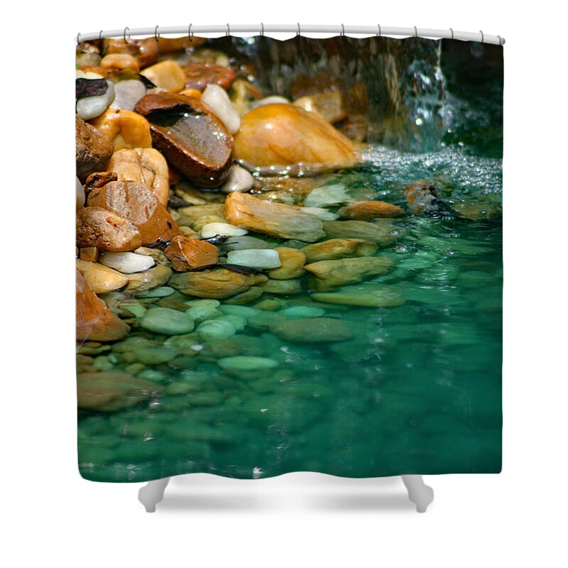 Nature Shower Curtain featuring the photograph Water Falling On Rocks by DB Hayes