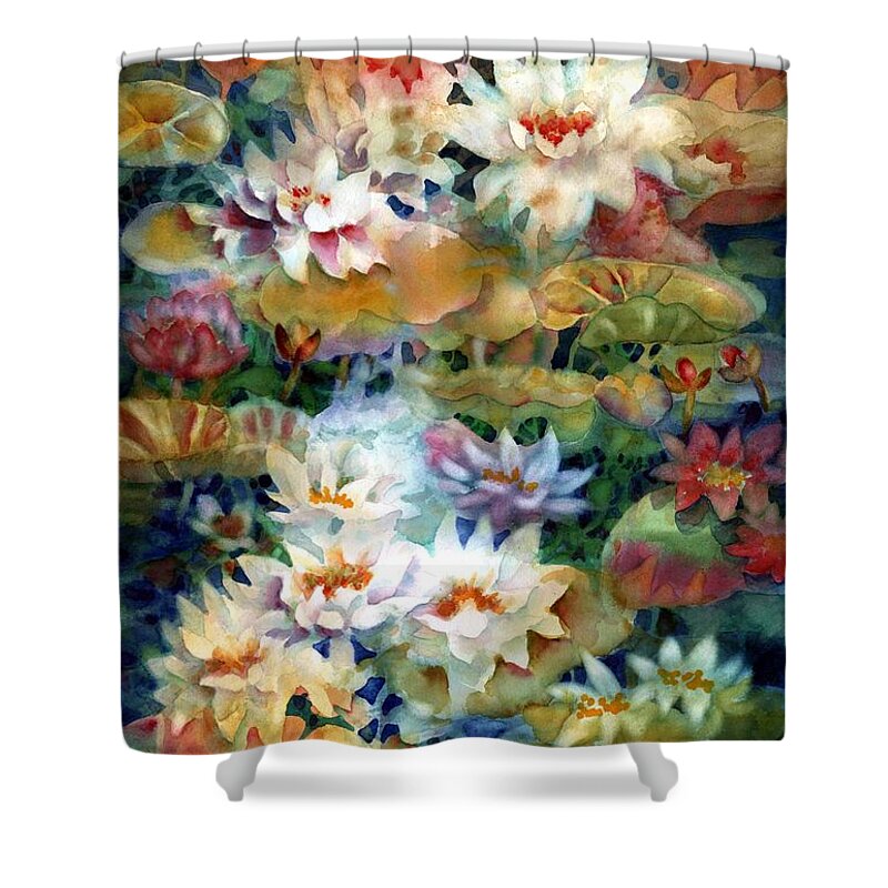 Watercolor Shower Curtain featuring the painting Water Garden II by Ann Nicholson