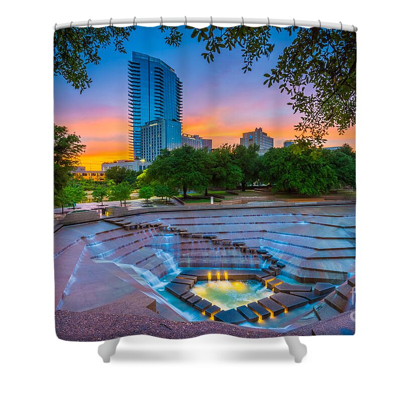America Shower Curtain featuring the photograph Water Gardens Sunset by Inge Johnsson