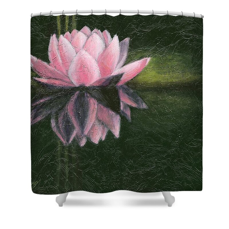 Water Lily Shower Curtain featuring the painting Water Lily by Janet King