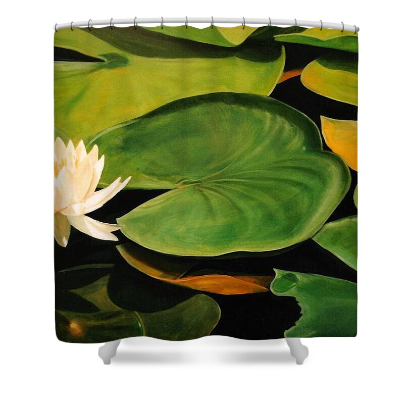 Lily Shower Curtain featuring the painting Water Lily by Keith Gantos