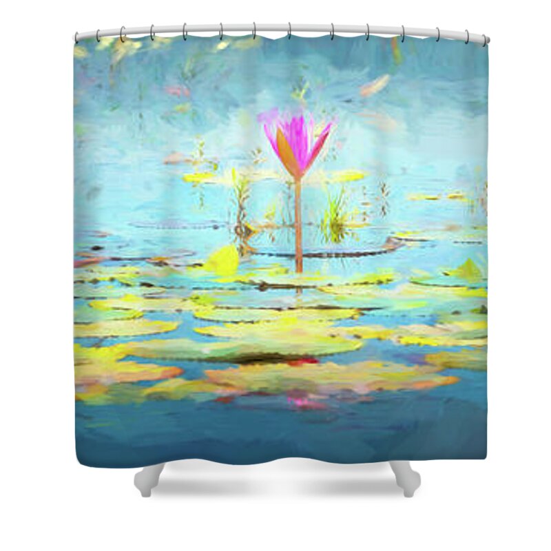 Lily Shower Curtain featuring the photograph Water Lily - Tribute to Monet by Stephen Stookey