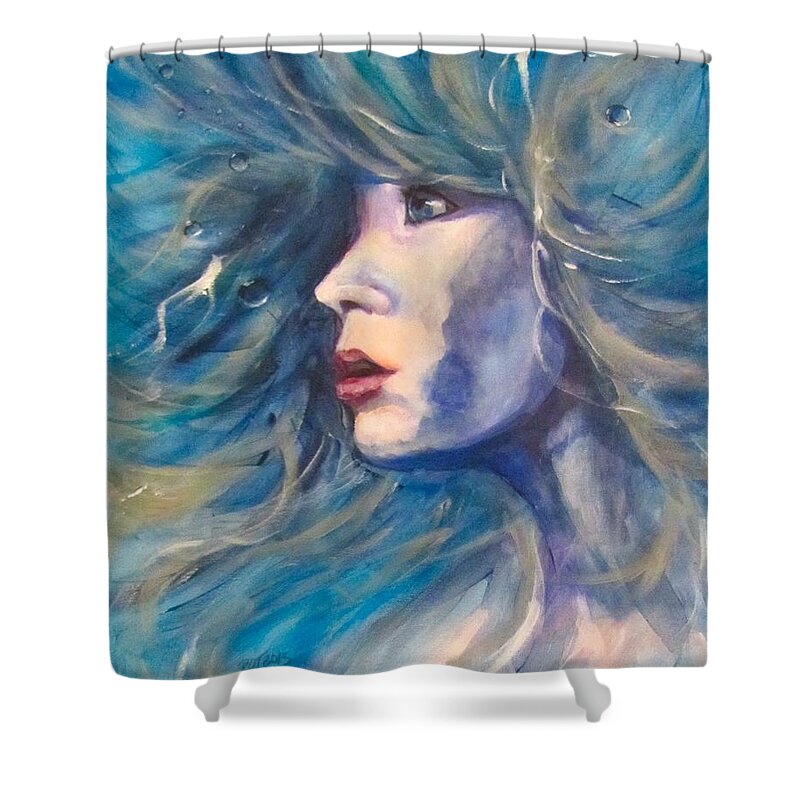 Woman Shower Curtain featuring the painting Water Spirit by Barbara O'Toole
