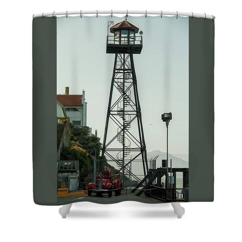 Firetruck Shower Curtain featuring the photograph Water Tower by Stuart Manning