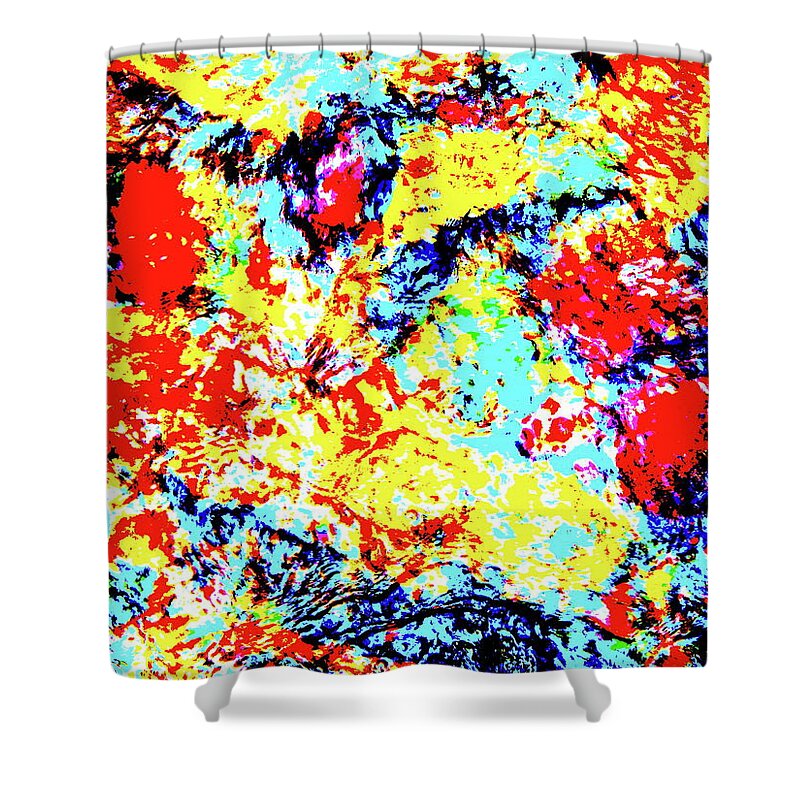 Colorful Water Art Shower Curtain featuring the photograph Water Whimsy 180 by George Ramos