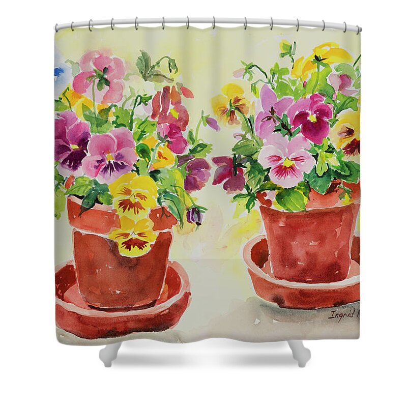 Flowers Shower Curtain featuring the painting Watercolor Series 193 by Ingrid Dohm