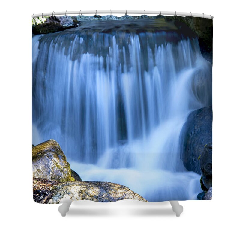 Waterfall Shower Curtain featuring the photograph Waterfall at Dow Gardens, Midland Michigan by Pat Cook