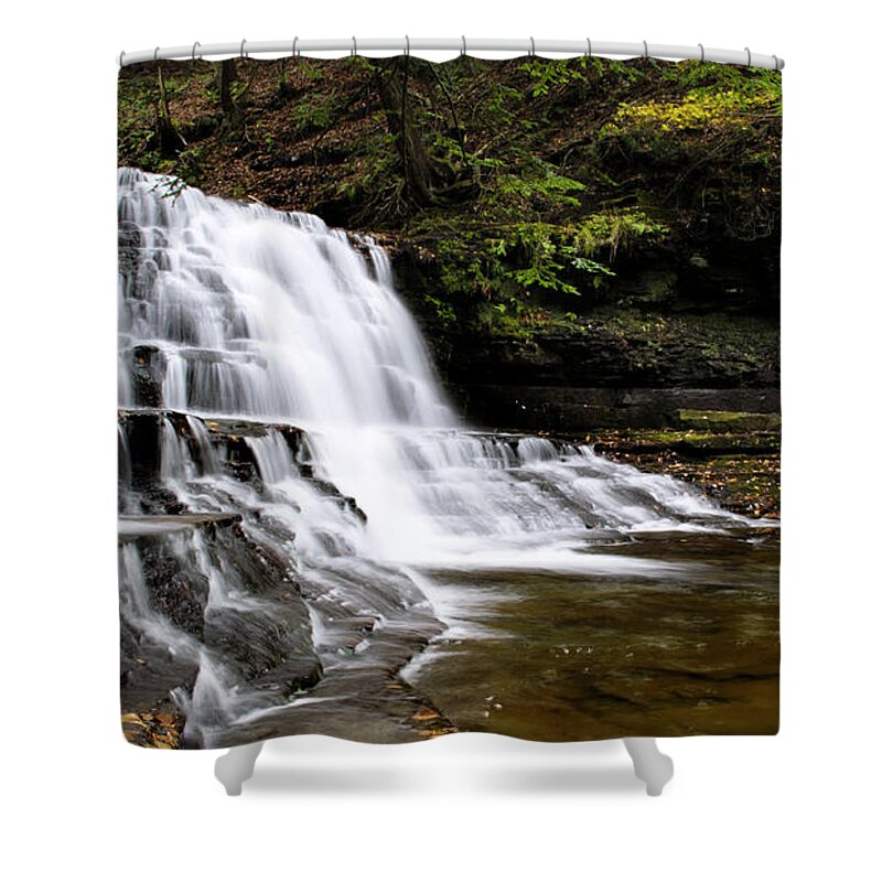 Waterfalls Shower Curtain featuring the photograph Waterfall Cascade Salt Springs State Park by Christina Rollo