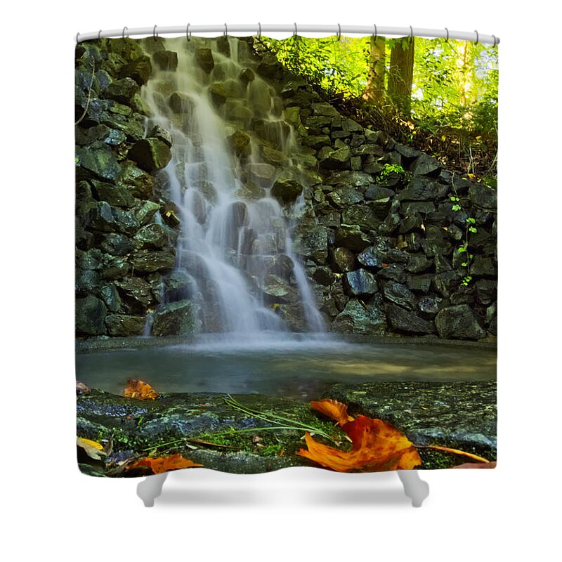 Autumn Shower Curtain featuring the photograph Waterfall Foliage by Amanda Jones