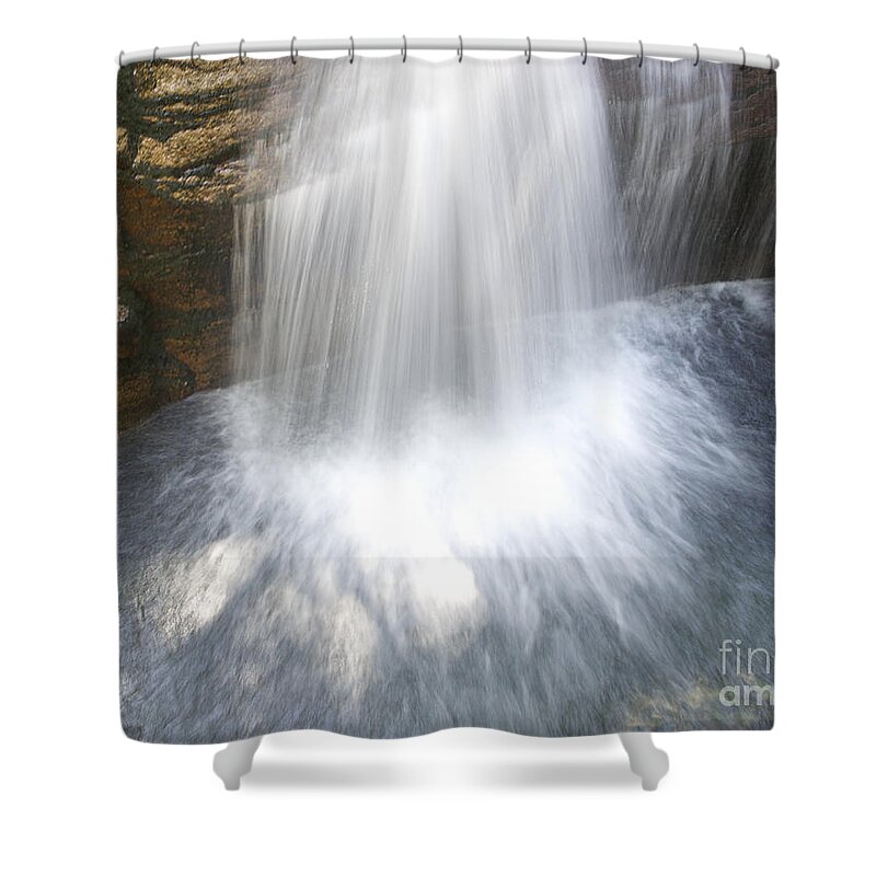 Waterfall Shower Curtain featuring the photograph Waterfall in NH Splash 3 by Mike Mooney