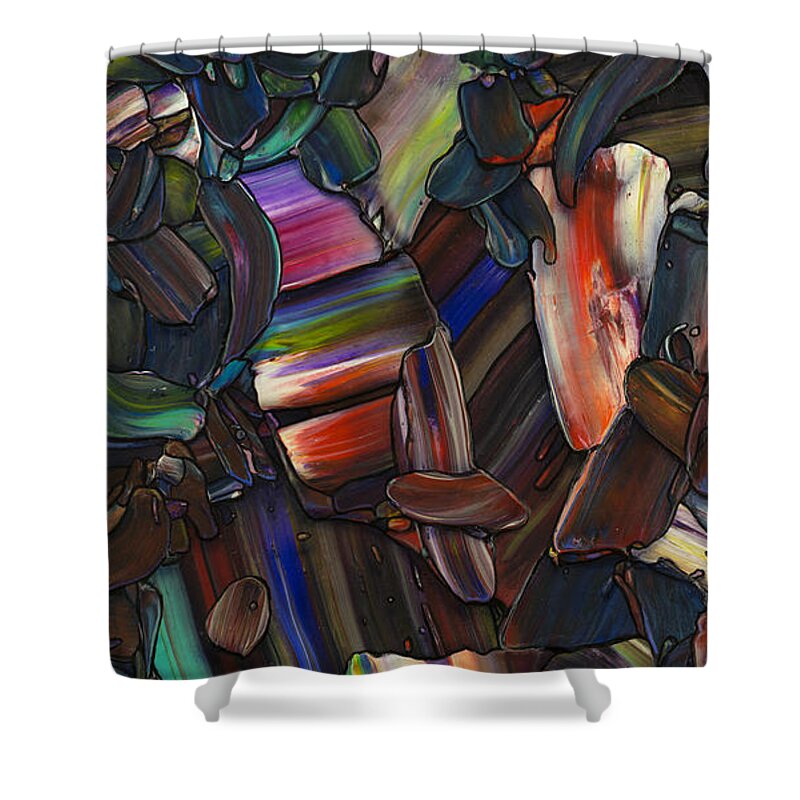 Waterfall Shower Curtain featuring the painting Waterfall by James W Johnson