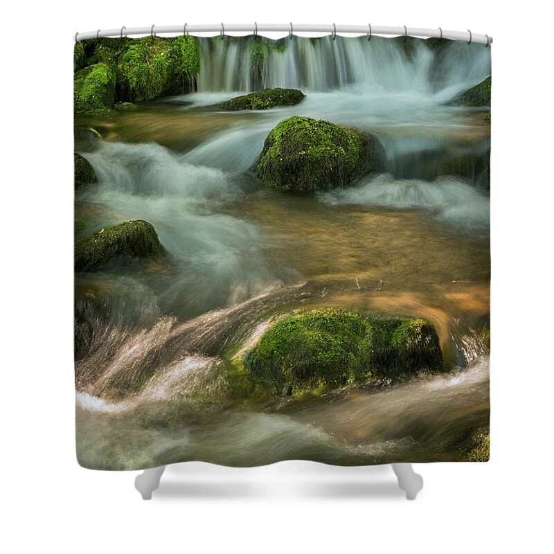 Waterfall Shower Curtain featuring the photograph Waterfall. Fine Art Landscape by Jelena Jovanovic