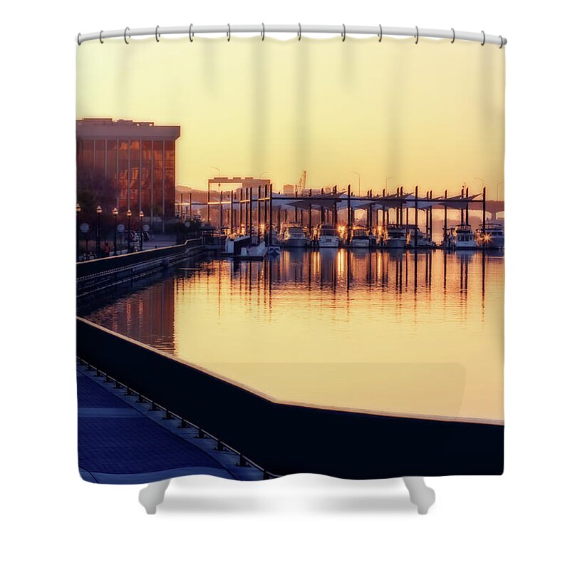 Water Shower Curtain featuring the digital art Waterfront Deep by Terry Davis
