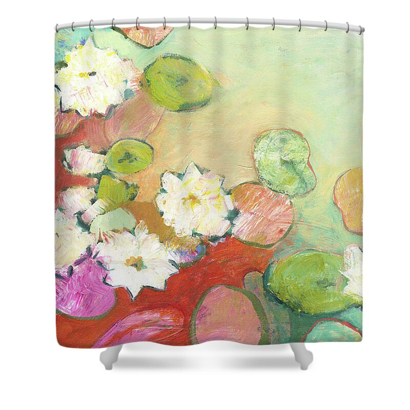 Lilly Shower Curtain featuring the painting Waterlillies at Dusk No 2 by Jennifer Lommers