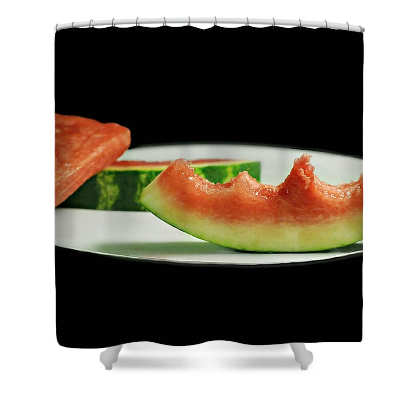 Fruit Shower Curtain featuring the photograph Watermelon Rind by Diana Angstadt