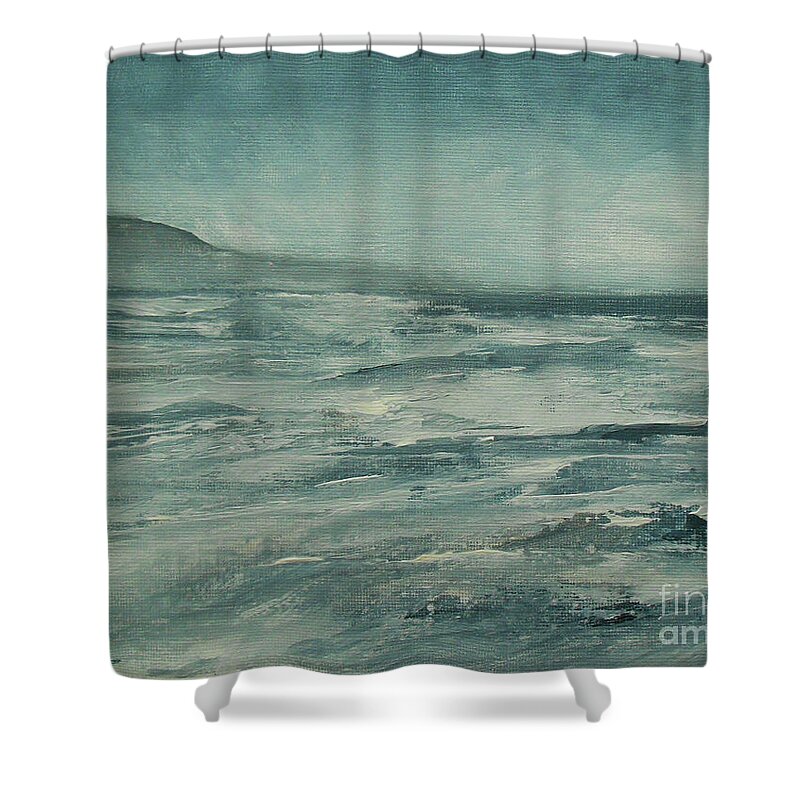 Abstract Shower Curtain featuring the painting Wave After Wave by Jane See