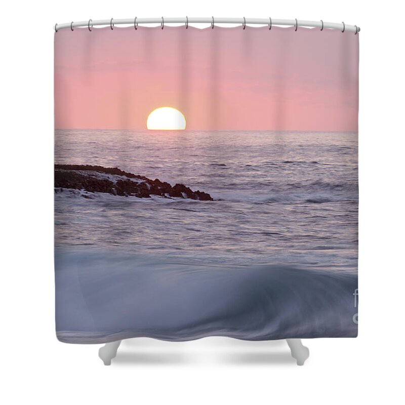 Beautiful Shower Curtain featuring the photograph Wave at Sunset by Vince Cavataio - Printscapes