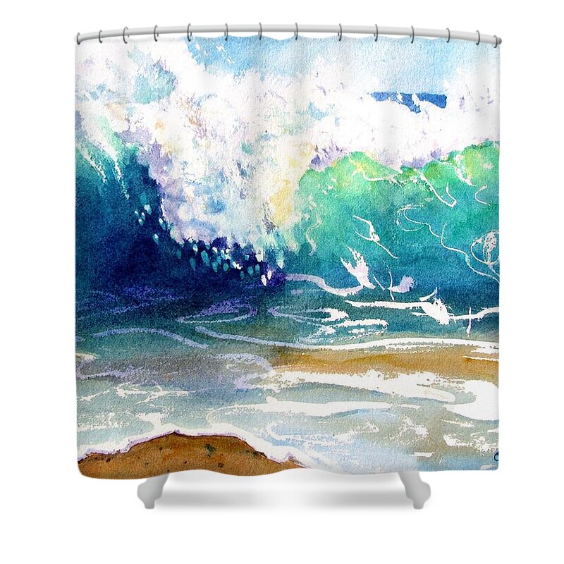 Wave Shower Curtain featuring the painting Wave Color by Carlin Blahnik CarlinArtWatercolor