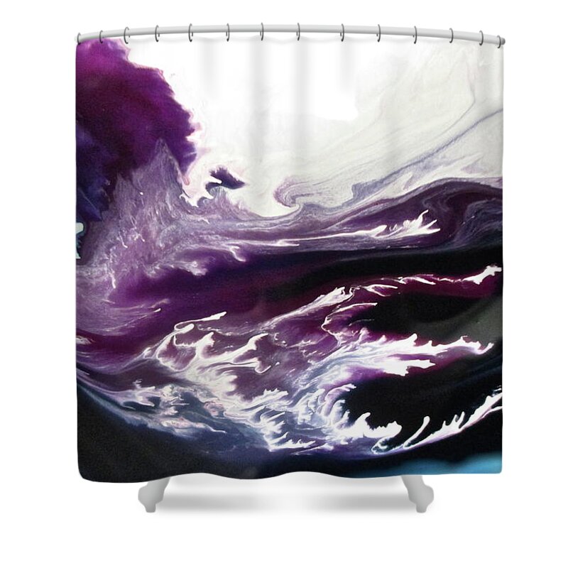 Abstract Shower Curtain featuring the painting Wave by Janice Nabors Raiteri