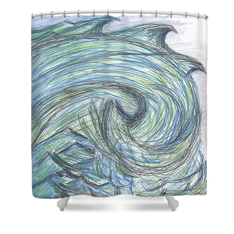 Deep Calls To Deep Shower Curtain featuring the digital art Waves by Curtis Sikes