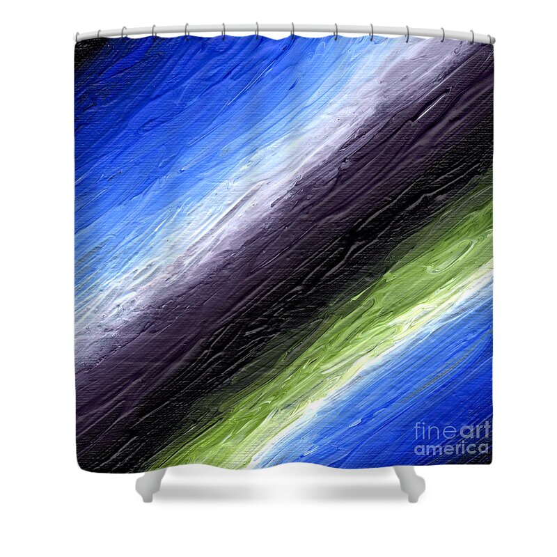 Kasia Shower Curtain featuring the painting Waves by Kasia Bitner