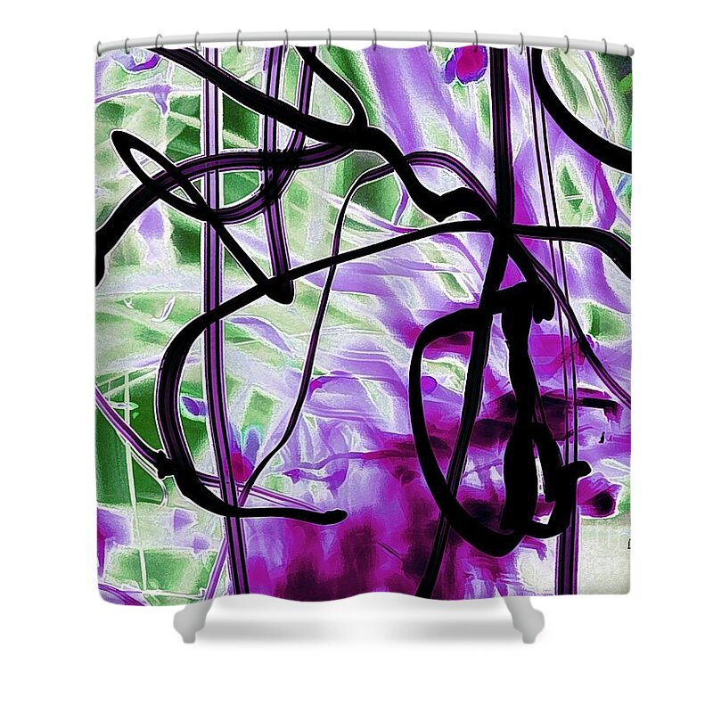 Hawaii Shower Curtain featuring the digital art Waves of Purple by Dorlea Ho