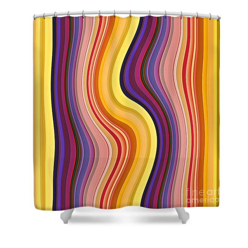 Gabriele Pomykaj Shower Curtain featuring the digital art Wavy Stripes 1 by Gabriele Pomykaj