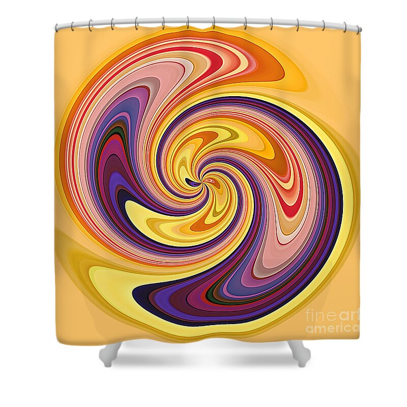 Gabriele Pomykaj Shower Curtain featuring the digital art Wavy Stripes Figure 3 by Gabriele Pomykaj