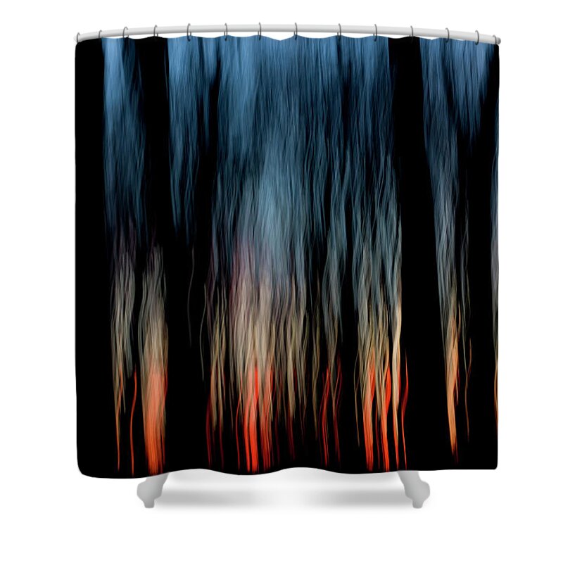 Abstract Shower Curtain featuring the photograph Wavy sunset by Karen Smale