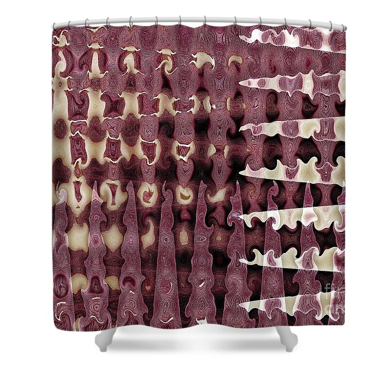 Abstract Shower Curtain featuring the digital art Wax Sine by Ronald Bissett
