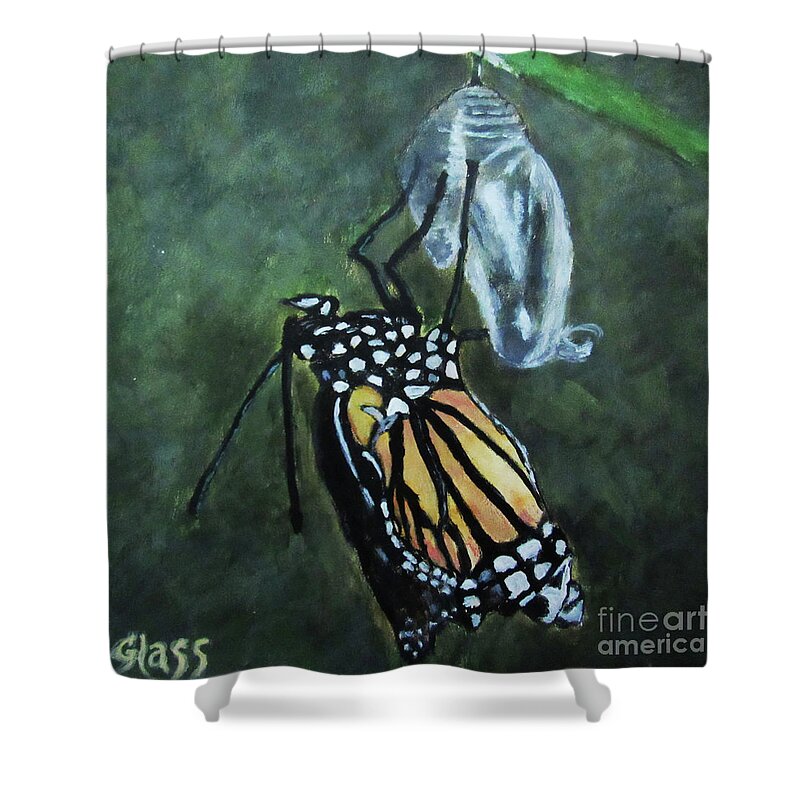 Acrylic Painting Shower Curtain featuring the painting We Shall All Be Changed by Tina Glass
