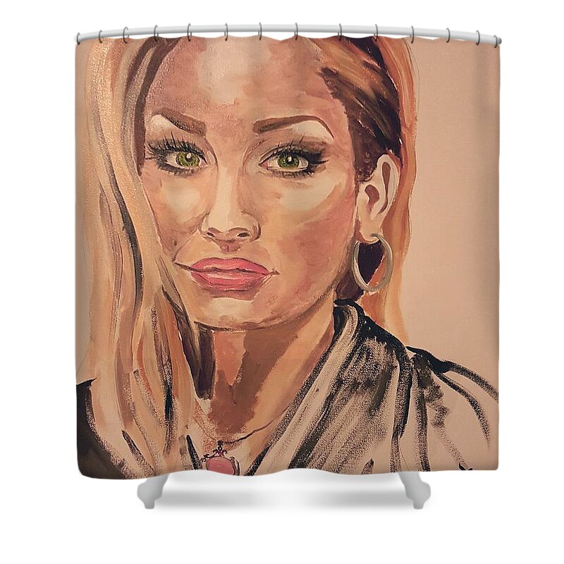 Self Portrait Shower Curtain featuring the painting Weaselwise by Alexandria Weaselwise Busen