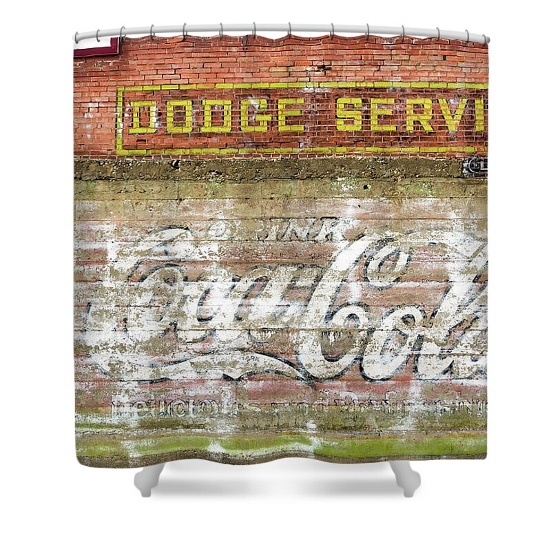 Red Lodge Shower Curtain featuring the photograph Weathered Brick Wall in Red Lodge, Montana by Jess Kraft